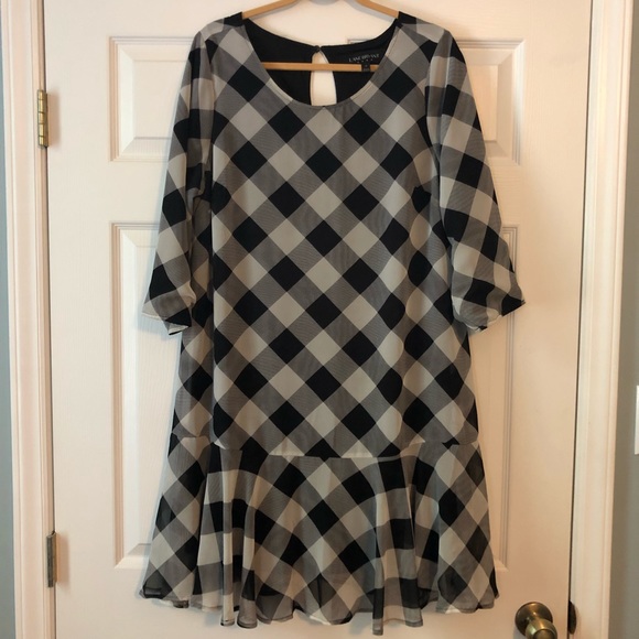 black and white buffalo check dress